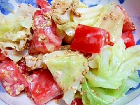 キャベツとトマトの胡麻サラダ